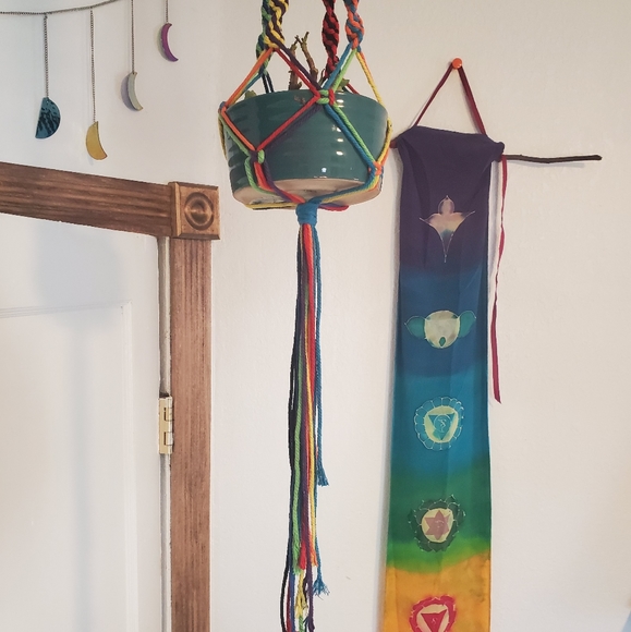 Rainbow Macramé Plant Hanging - Picture 4 of 7